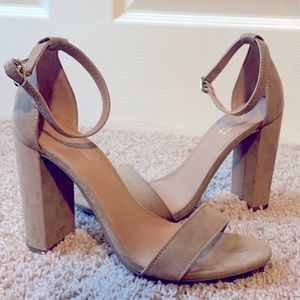 TOPLINE❣️Nude Open Toe Chunky Heels